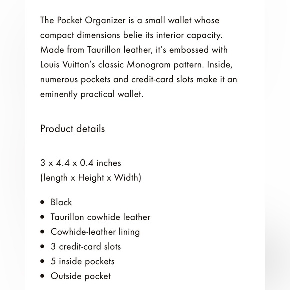 LOUIS VUITTON POCKET ORGANIZER (men’s) - Picture 9 of 9
